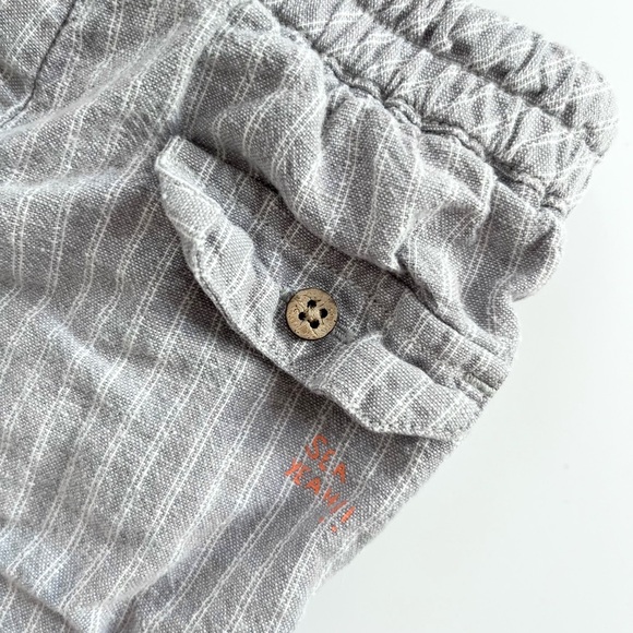 Zara Gray Striped Casual Shorts - Picture 2 of 2